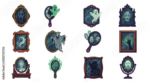Photography Collection of Spooky Haunted Mirrors and Ghostly Reflections.