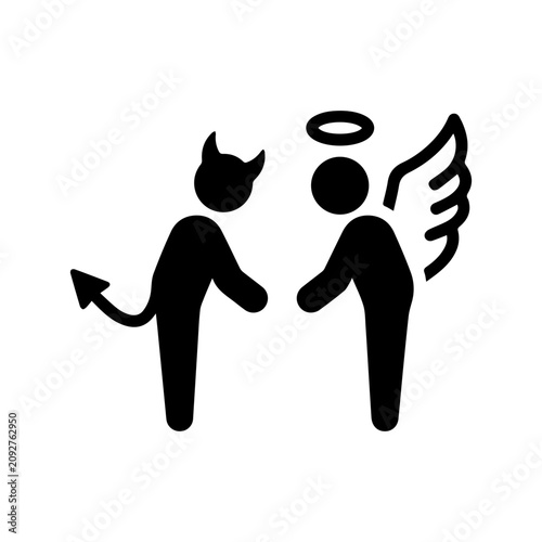 Foto Good and Evil Concept Icon