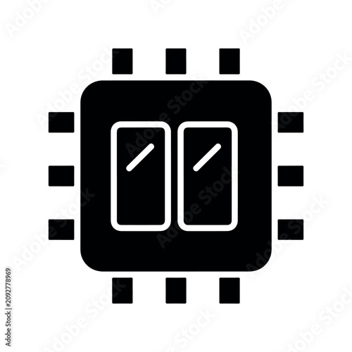 Minimal Dual Screen Controller Vector Illustration