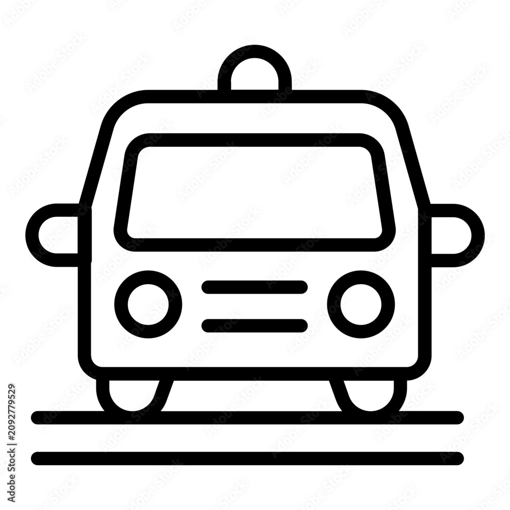 Fototapeta premium Tram Station Line Icon