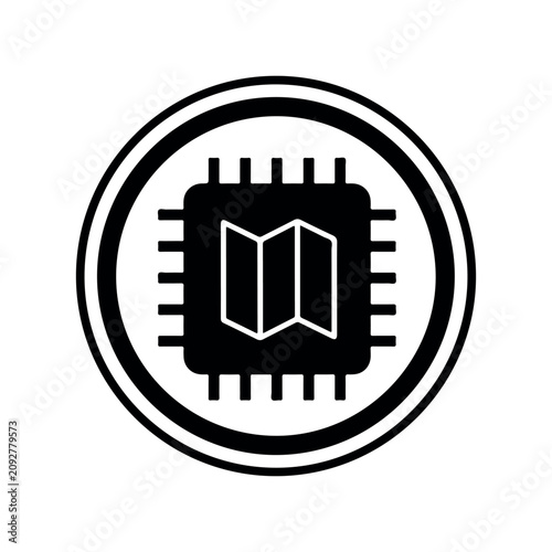 Minimal E Ink Display Chip Vector Design