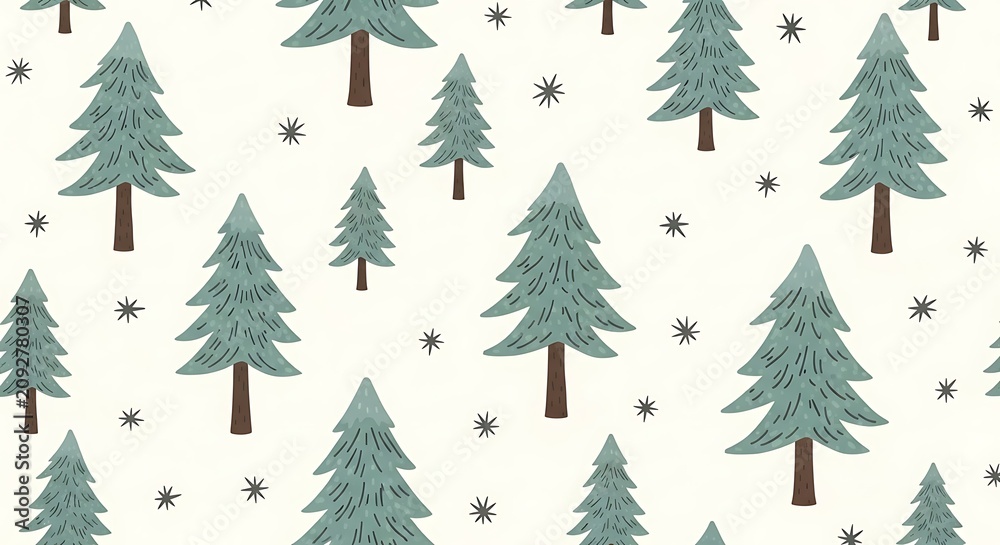 Obraz premium Christmas tree pattern with festive holiday decorations.
