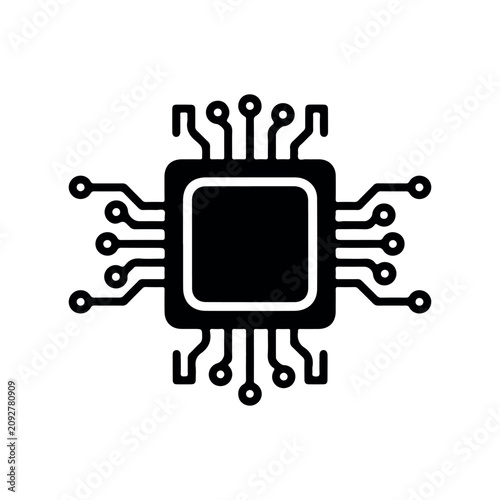Minimal Electronic Circuit Board Vector Illustration