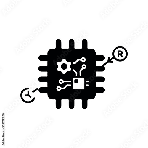 Minimal Embedded System IC Vector Illustration
