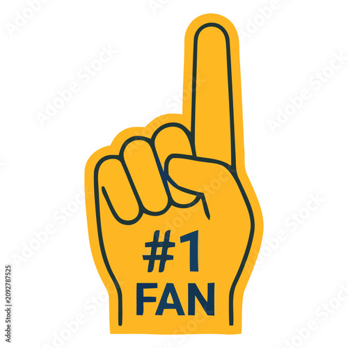 Number One Fan Foam Finger Vector Illustration