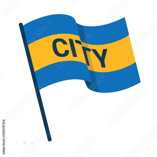 City Supporter Flag Vector Illustration