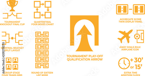 Canvastavla Sports tournament bracket and competition flowchart icons with tournament compet