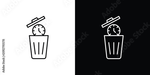 Quadro su tela Time waste icon vector graphics set