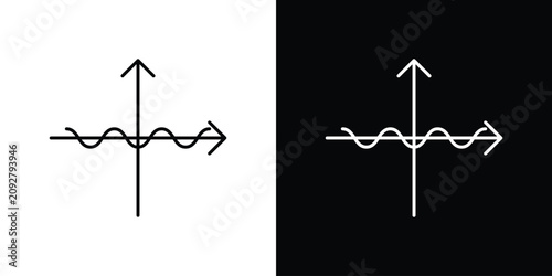 Bild auf Leinwand Wave sine icon vector graphics set