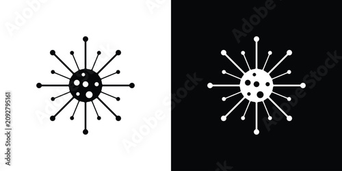 Konstfotografi Bacteria icon vector logos set