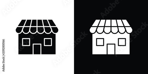Canvastavla Local store icon in black and white, best for Gaphic Design