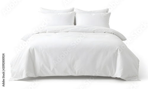 King Size Bed with White Comforter and Pillows