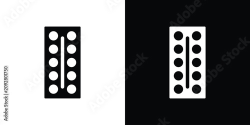 Bild auf Leinwand Pill blister in black and white, best for Gaphic Designicon in black and white,