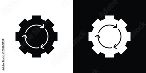 Canvastavla Recovery gear icon in black and white, best for Gaphic Design