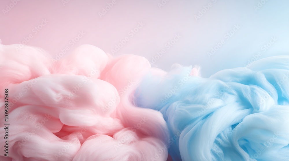Fototapeta premium National Cotton Candy Day abstract pastel background, soft cotton candy texture filling frame, dreamy gradient tones, minimal distractions, usable for graphic design overlay, premium stock backgrou