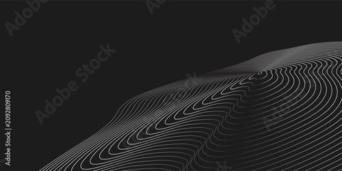 Fotografija Abstract 3D perspective topographic line map background