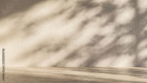 фотографія A minimalist abstract background featuring soft shadows cast on a textured wall, creating a serene and calming atmosphere in neutral tones