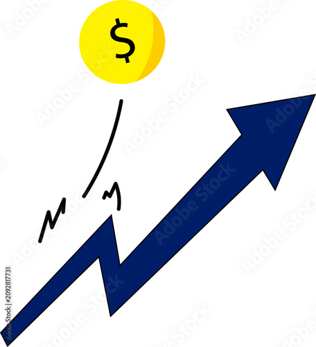 Financial Growth Arrow Icon Vector