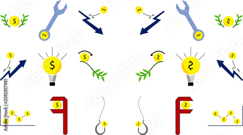 Business Finance Icon Set Collection Vector