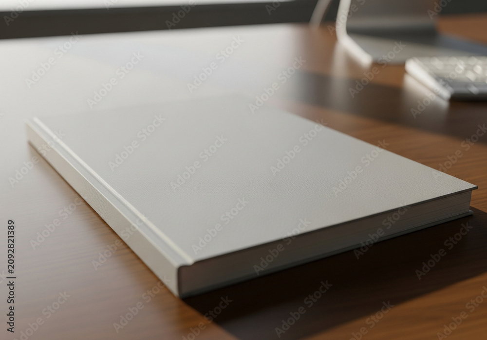 Fototapeta premium Closed Book on a Desk Surface.