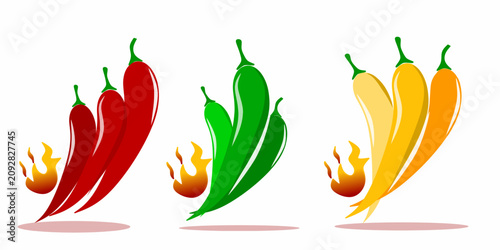 Obraz na plátně A collection of random chili illustrations
