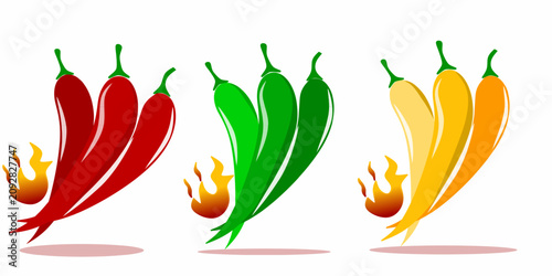 Foto A collection of random chili illustrations