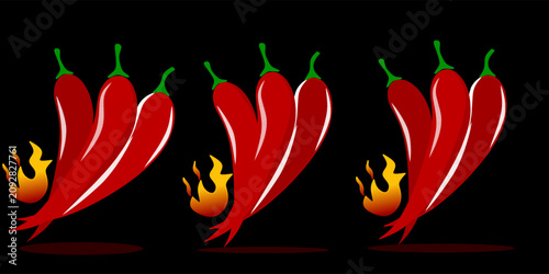 Bild auf Leinwand A collection of random chili illustrations