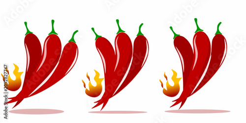Tableau sur toile A collection of random chili illustrations