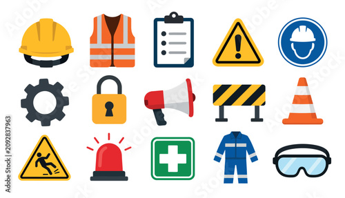 Foto Construction Safety Icons Set.