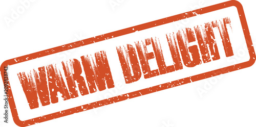 Cuadro en lienzo Aged Grungy Red Rubber Stamp Impression Showing Warm Delight Concept Symbol Elem