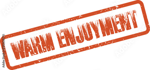 фотографія Aged Grungy Red Rubber Stamp Impression Showing Warm Enjoyment Concept Symbol El