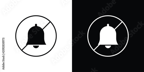 Bild auf Leinwand Notification off icon line art pictogram bundle. EPS10