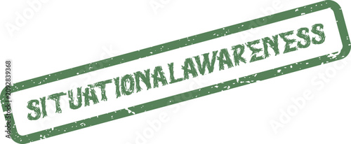 Bild auf Leinwand An authentic green ink impression of the SITUATIONAL AWARENESS stamp highlights