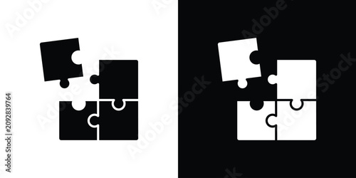 Bild auf Leinwand Puzzle piece icon line art pictogram bundle. EPS10