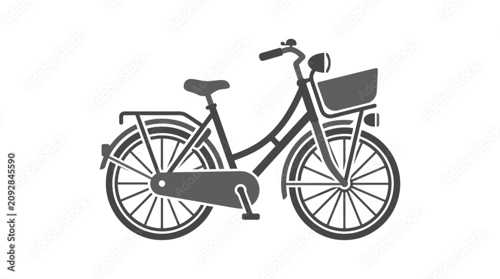 Fototapeta premium Bicycle with basket and fender.