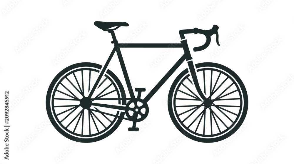 Fototapeta premium Black bicycle with thin tires.