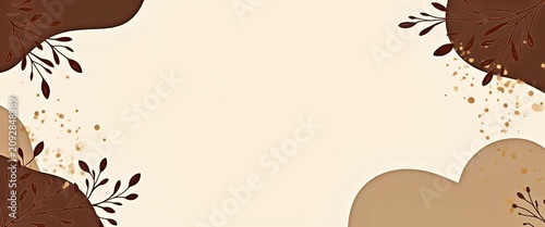 Elegant organic shapes in earthy tones with botanical accents