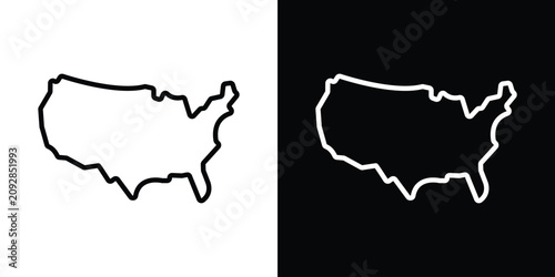 Canvastavla America map icon