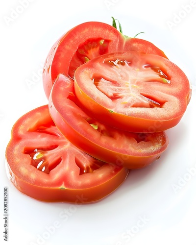 tomato slices ingredient concept isolated on white background
