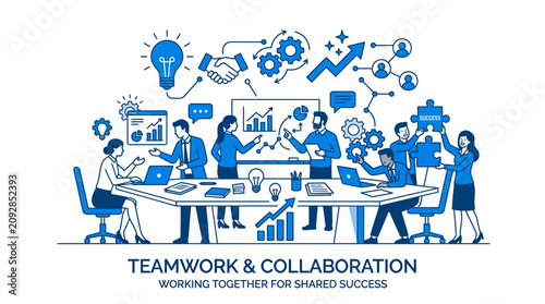 Bild auf Leinwand Business people working together in office.