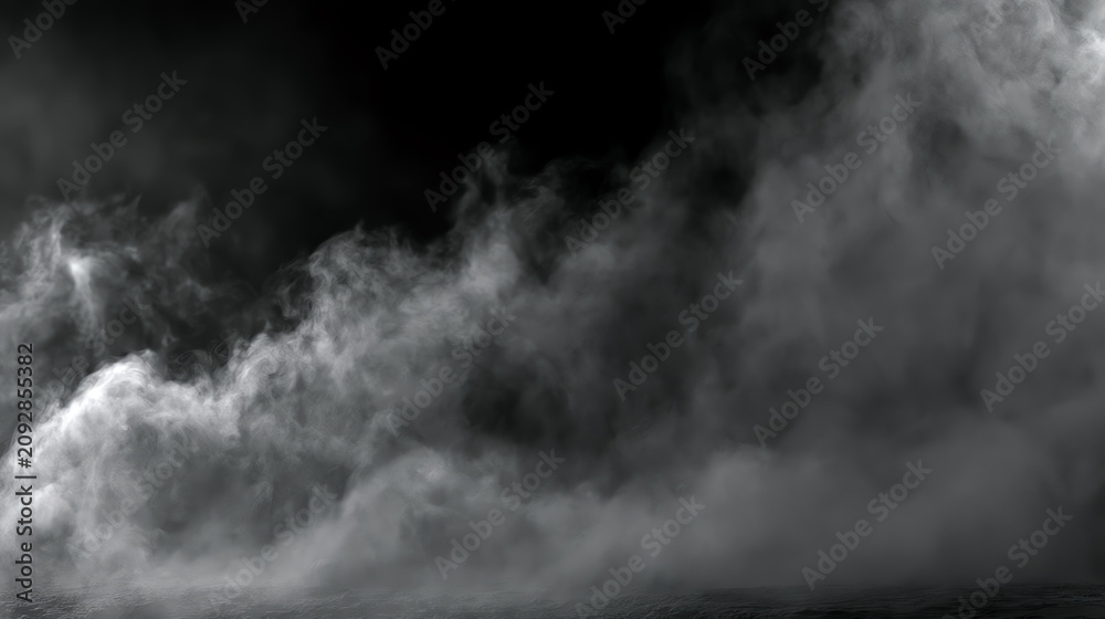 Fototapeta premium A dramatic scene featuring wispy smoke on a dark background, perfect for conveying mystery or intrigue.