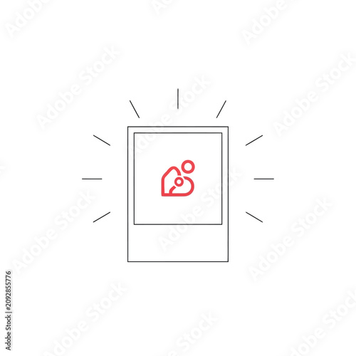 Simple Line Art Icon of a Polaroid Photo Frame.