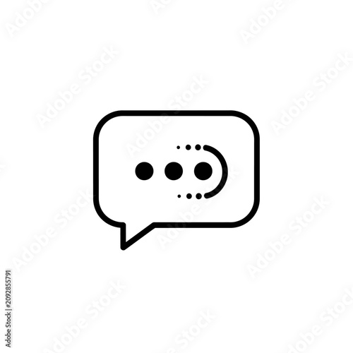 Simple Line Art Speech Bubble with Ellipsis Icon.