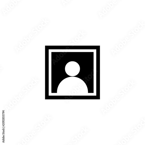 Simple Silhouette of a Person in a Square Frame.