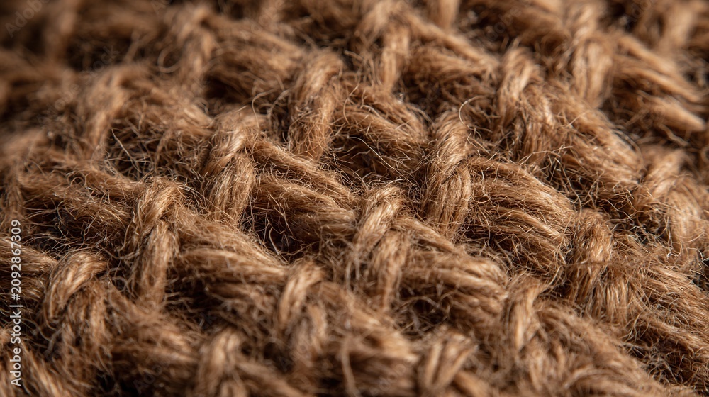 Fototapeta premium Woven jute sack cross pattern close up