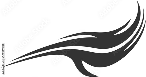 Abstract Dynamic Black Swoosh Vector Illustration for Sport Logo and Automotive Decal Design