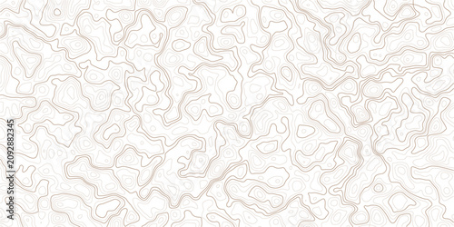 Brown topographic map lines on white background texture pattern  seamless design element