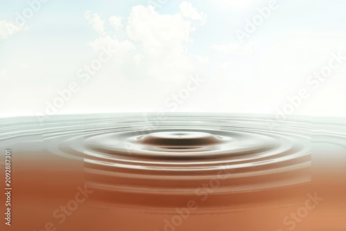 Abstract water ripple effect under soft daylight sky