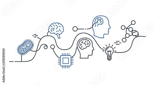 Foto Abstract representation of artificial intelligence and scientific discovery