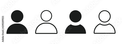 Obraz na płótnie Set of 4 square placeholder headshot avatar, user profile vector icons